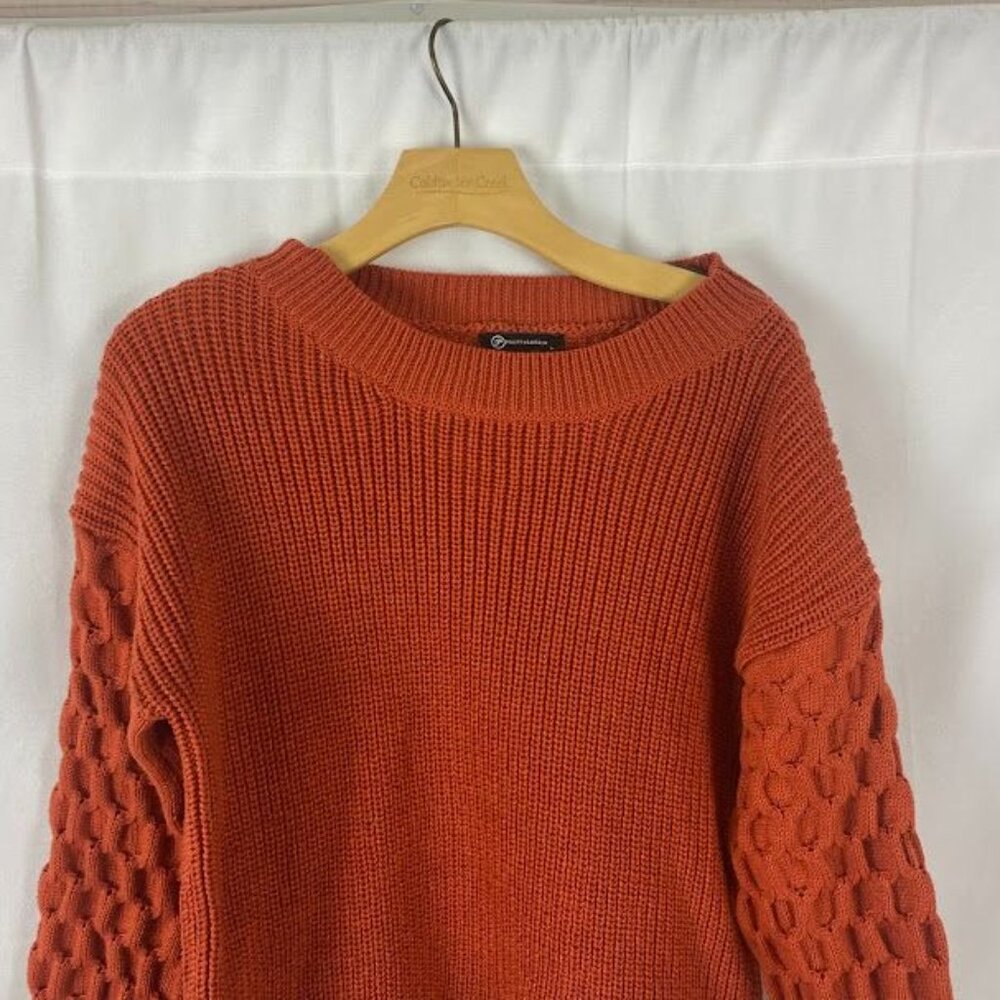 Pretty Garden Orange Knit Pullover Sweater Women's Large - Picture 6 of 12